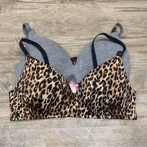 La SENZA 2 Wirefree Bras Leopard Print Plain